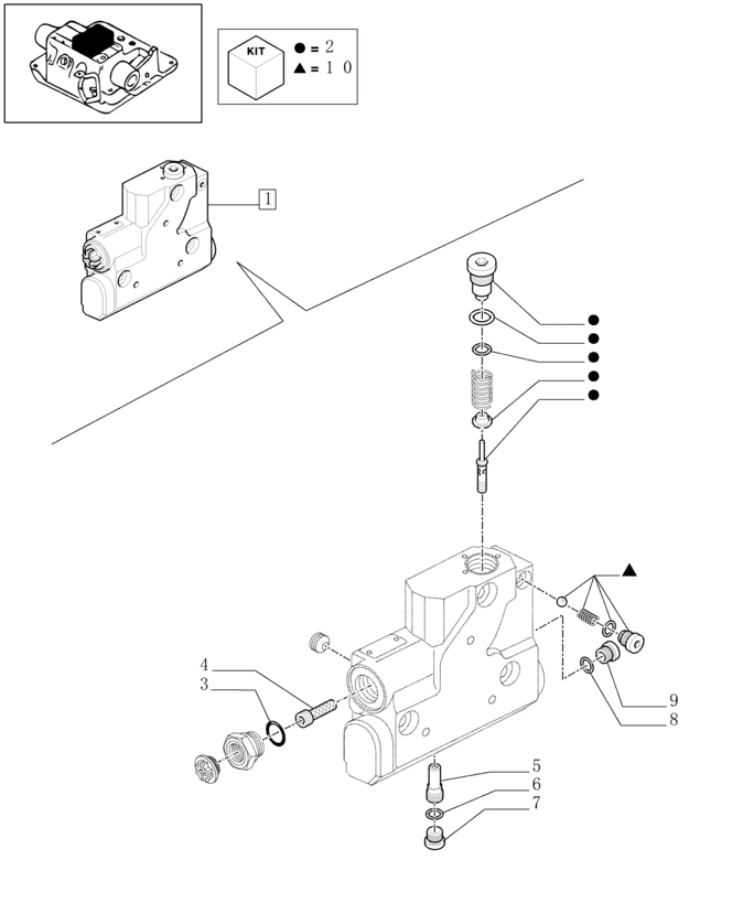 New Holland T6010 T6070 Zawór 47129441