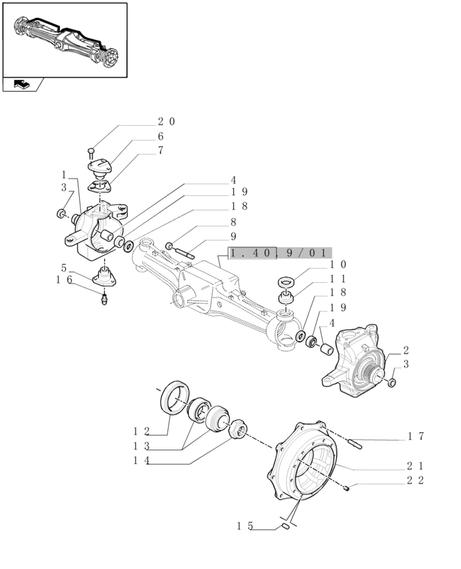 New Holland T6010 Zespół przegubu 87313328