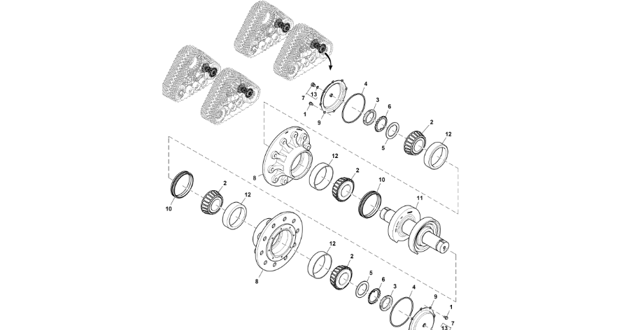 John Deere 9470RX - Piasta R553429 (Gąsienice i obciąźniki)