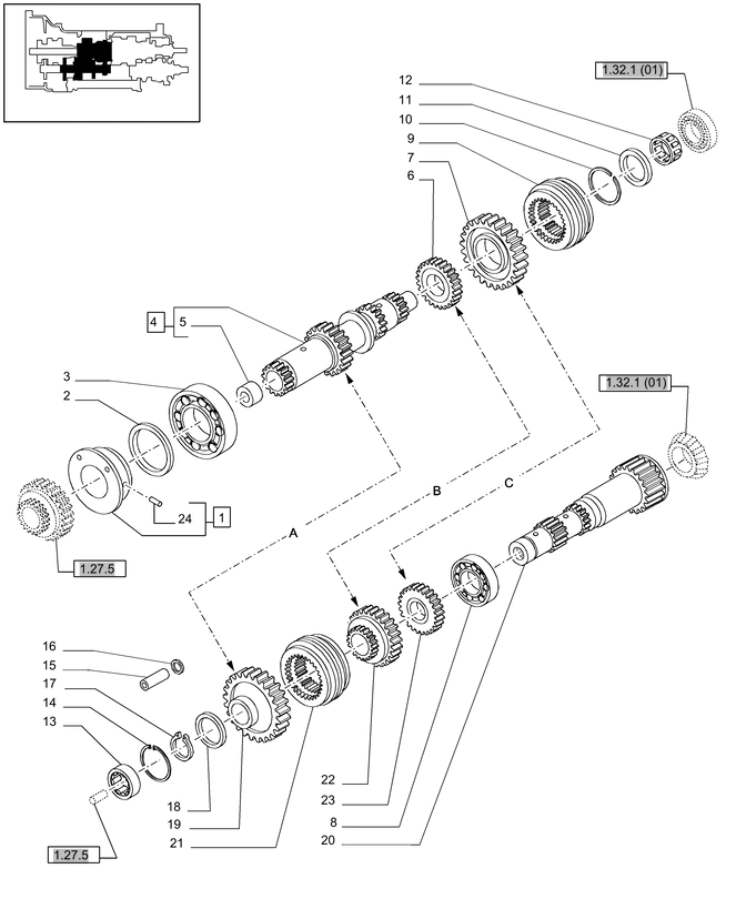 New Holland T6010 T6090 T6070 Synchronizator 47126058