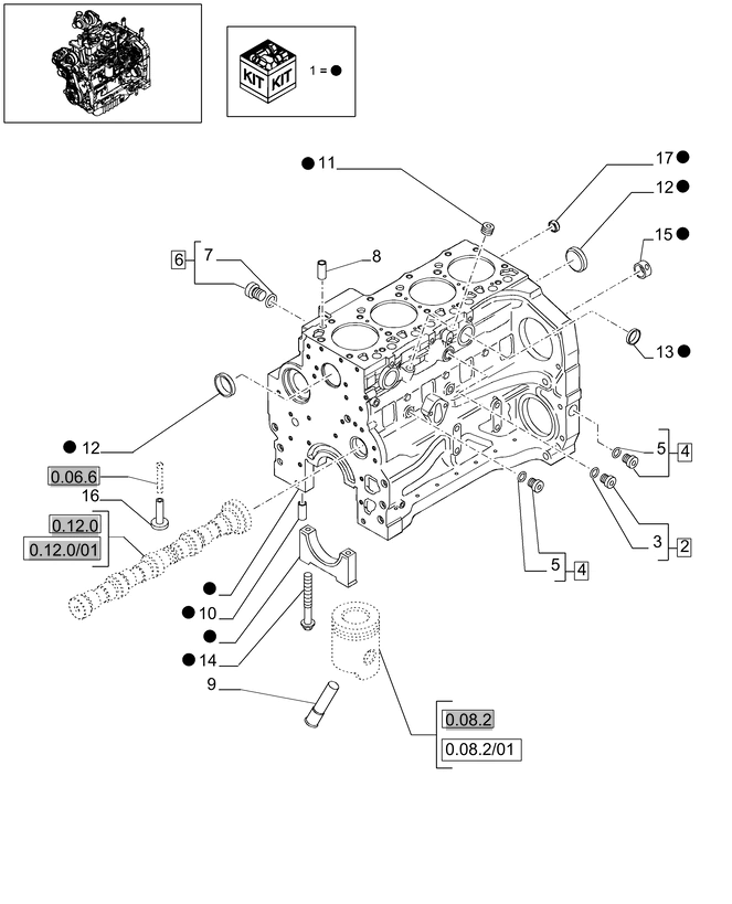 New Holland T6010 Blok cylindra 2830738