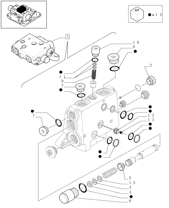 New Holland T6010 Zawór sterujący 87730706