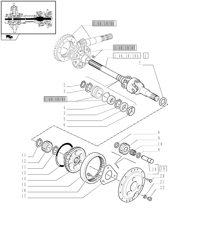 New Holland T6090 T6070 Wałek przegubowy 5198233