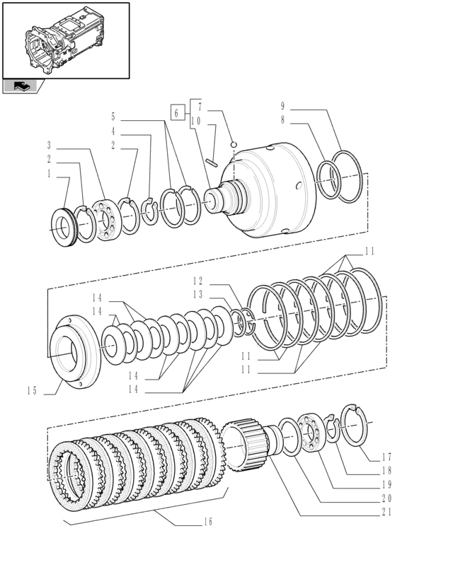 New Holland T6090 Piasta 24t internal / 44t external 5162334