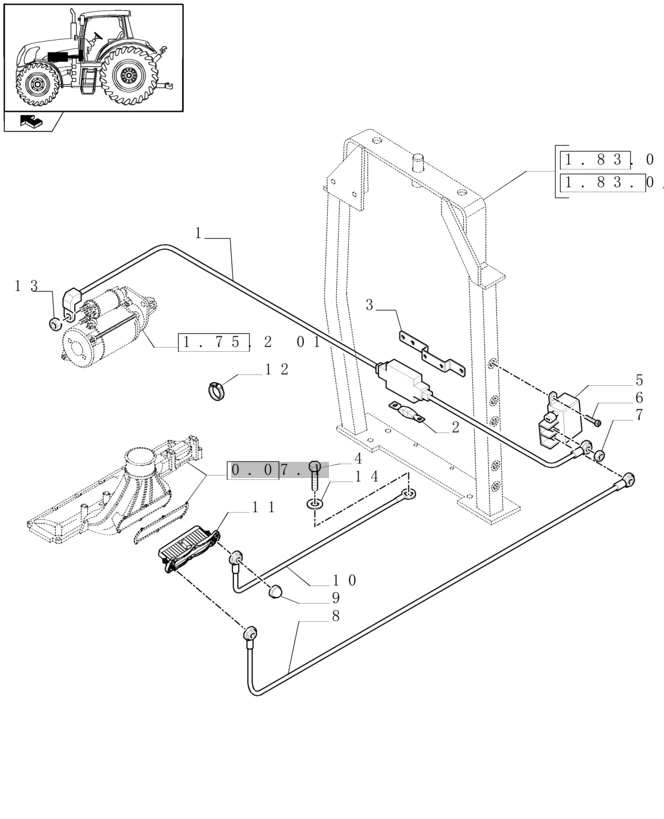 New Holland T6010 T6070 Przekażnik 12v, high current 82022813