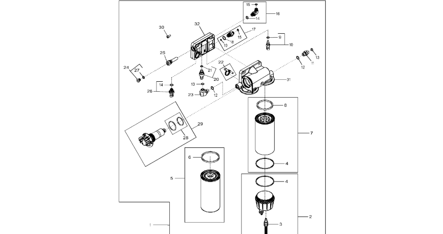 John Deere 9470RX - Filtr paliwa RE541394 (Silnik)