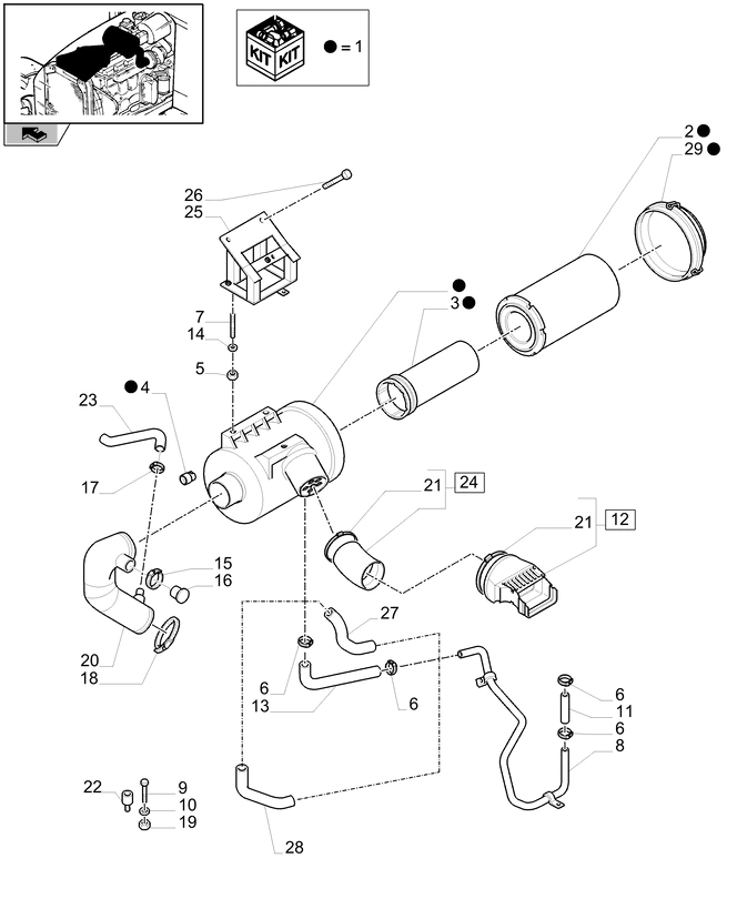 New Holland T6010 Filtr powietrza 87585981