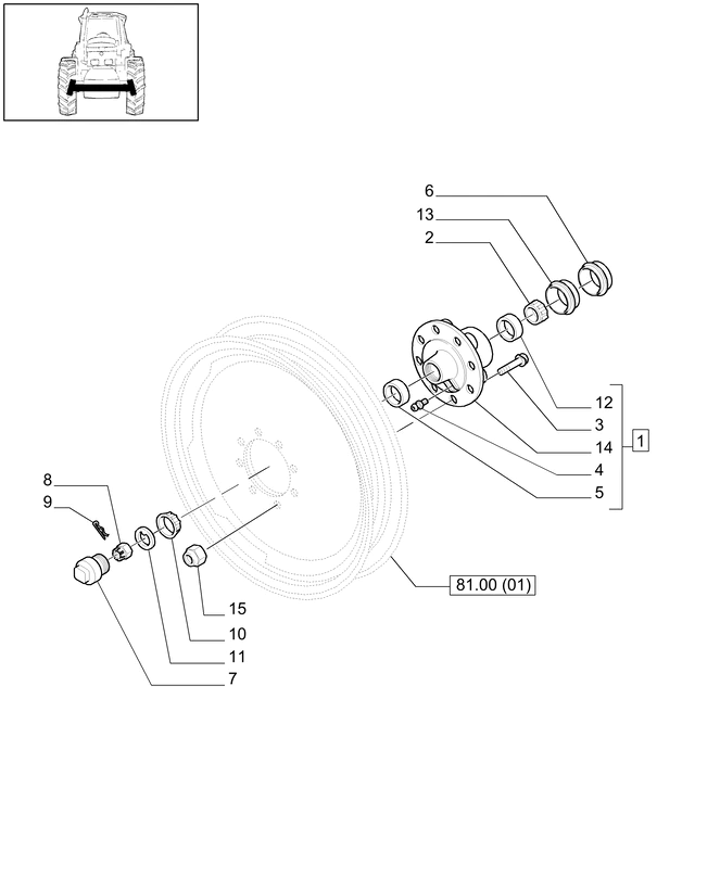 New Holland T6010 Piasta 81863773