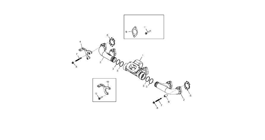John Deere 9470RX - Kolektor wydechowy R518437 (Silnik)