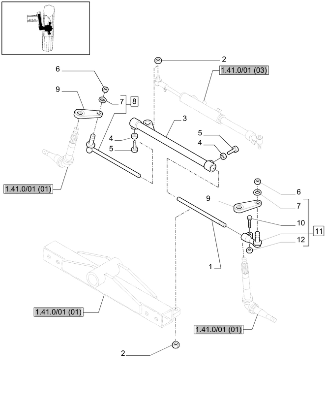 New Holland T6010 T6090 T6070 Cięgno 81863803