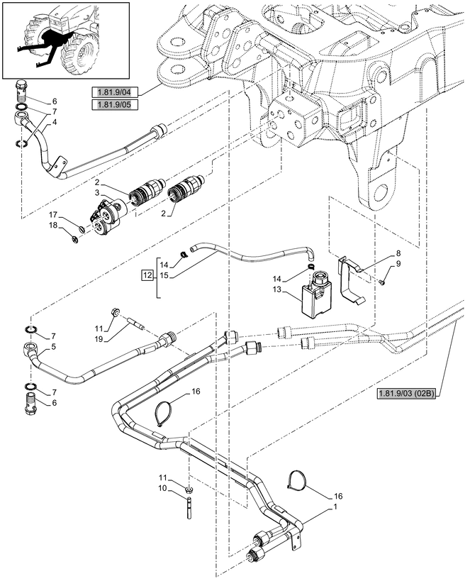 New Holland T6010 T6090 T6070 Rurka 48058334