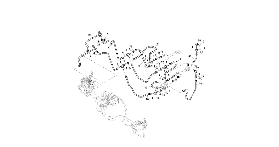John Deere 9470RX - Przewód olejowy RE580768 (Kierowanie)