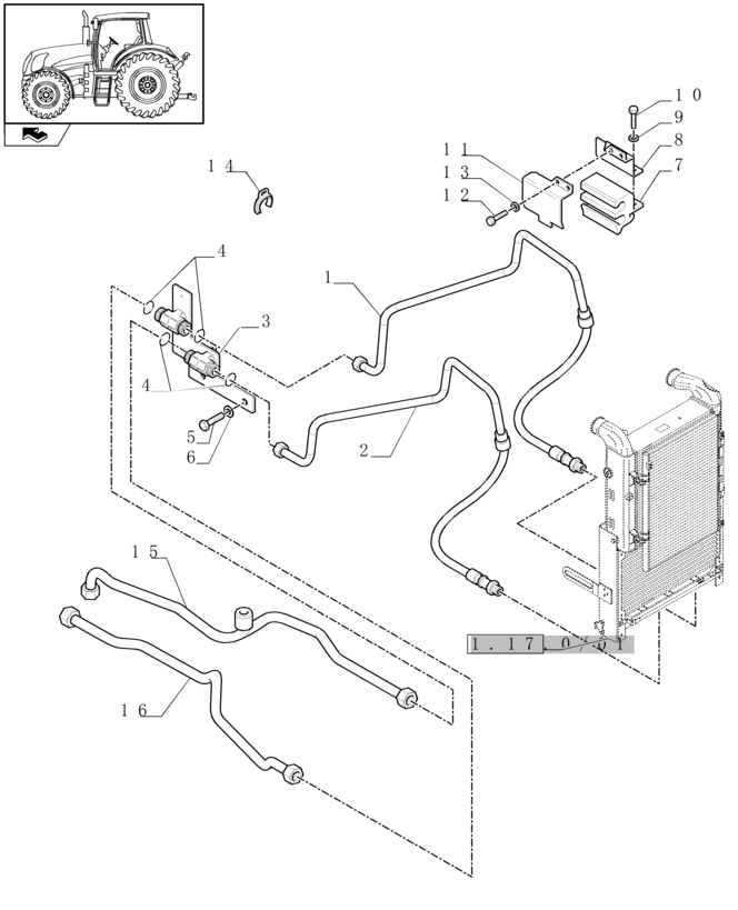 New Holland T6010 Uchwyt 84136405