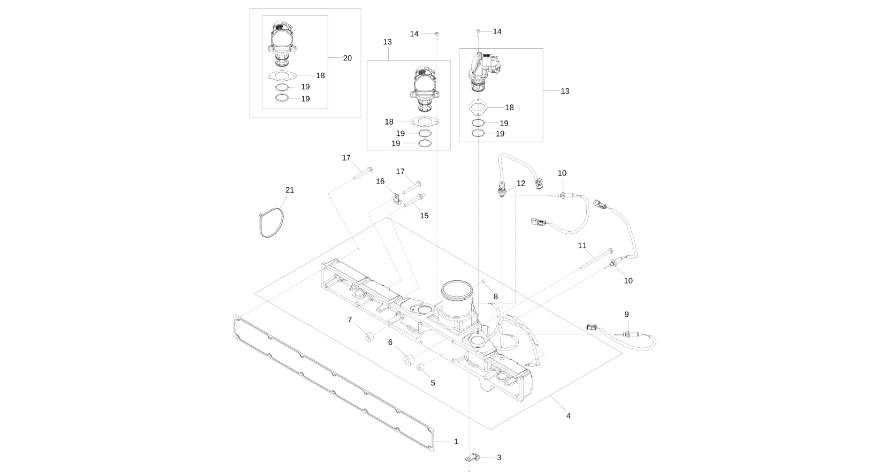 John Deere 9470RX - Zawór obiegu spalin DZ111267 (Silnik)