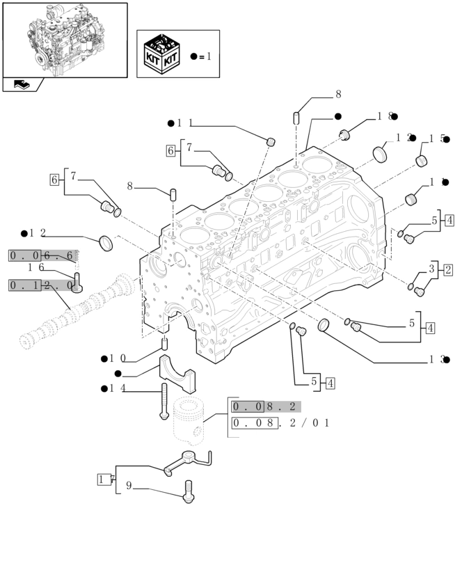 New Holland T6010 T6090 T6070 T7230 Blok cylindra 6 cylinders 2831313
