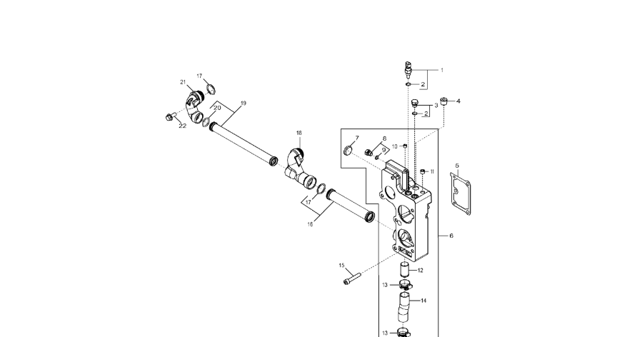 John Deere 9470RX - Kolektor płynu chłodzącego R522180 (Silnik)