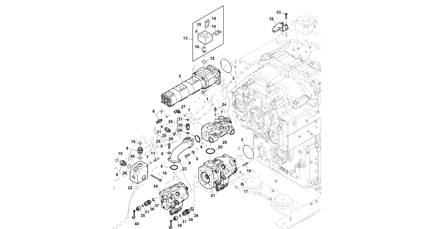 John Deere 9470RX - Łącznik kolankowy R560363 (Układ hydrauliczny)