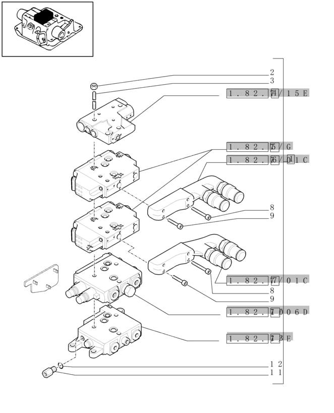 New Holland T6010 T6070 Sekcja zaworu hydr 84230200