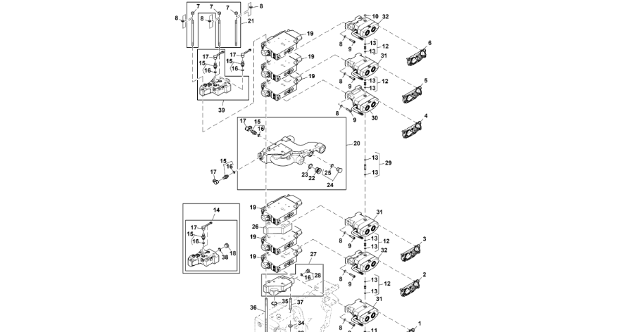 John Deere 9470RX - Kolektor RE283453 (Zawór sterujący)
