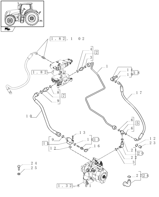 New Holland T6010 T6090 T6070 T7230 Wąź giętki 84142634