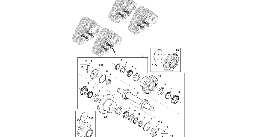 John Deere 9470RX - Oś RE566977 (Gąsienice i obciąźniki)