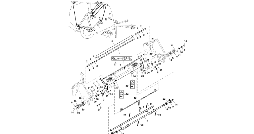 John Deere 960 - Wałek CC131189 (System owijania)