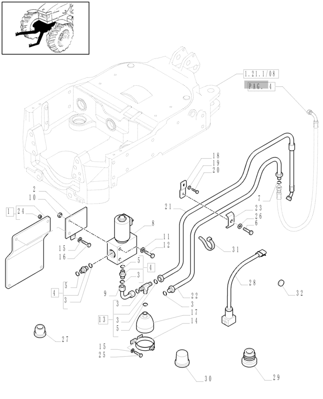 New Holland T6010 T6090 T6070 Hydroakumulator 0.75l 47057602