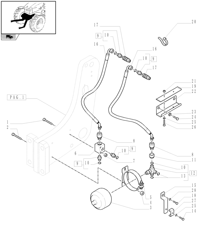 New Holland T6010 Wąź giętki 12.7mm id x 4700mm l, sae 100r2 47133245