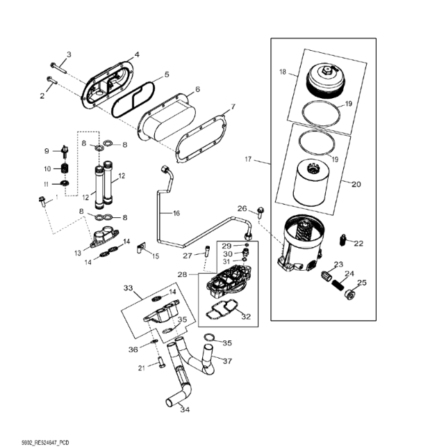 AR55394 John Deere 8345R - Chłodnica oleju