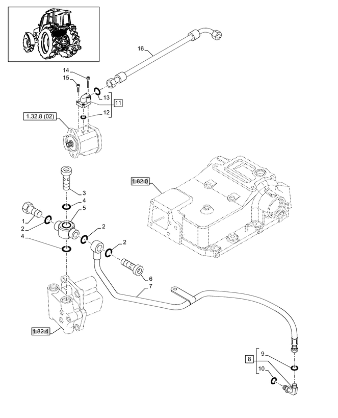 New Holland T6010 T6090 T6070 Rurka hydrauliczna 47133581