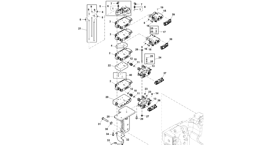 John Deere 9470RX - Kolektor RE557706 (Zawór sterujący)