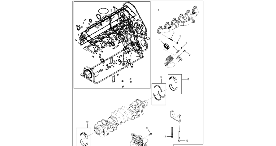 John Deere 9470RX - Zestaw remontowy silnika DZ112021 (Silnik)