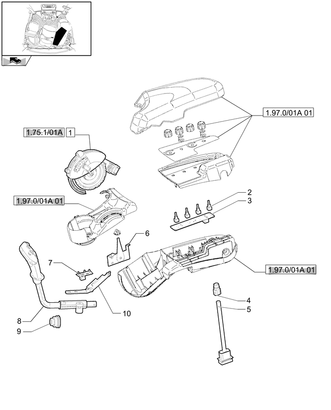 New Holland T6010 Dżwignia sterująca 82038402