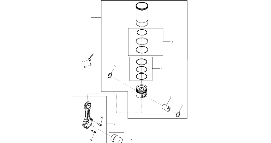 John Deere 9470RX - Pręt łączący DZ114764 (Silnik)