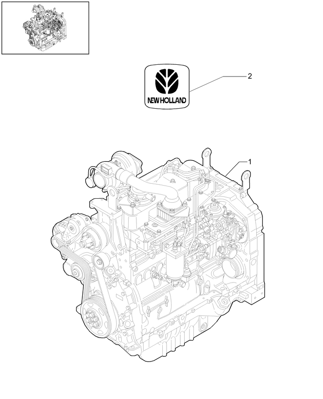 New Holland T6010 Reman-long block long block - nef - tier 3 73329247