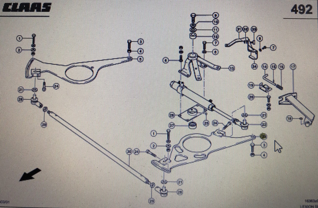 CLAAS 00 0542 644 3/00 00 0542 642 1/Claas dżwignia lewa i prawa/Claas Lexion 580