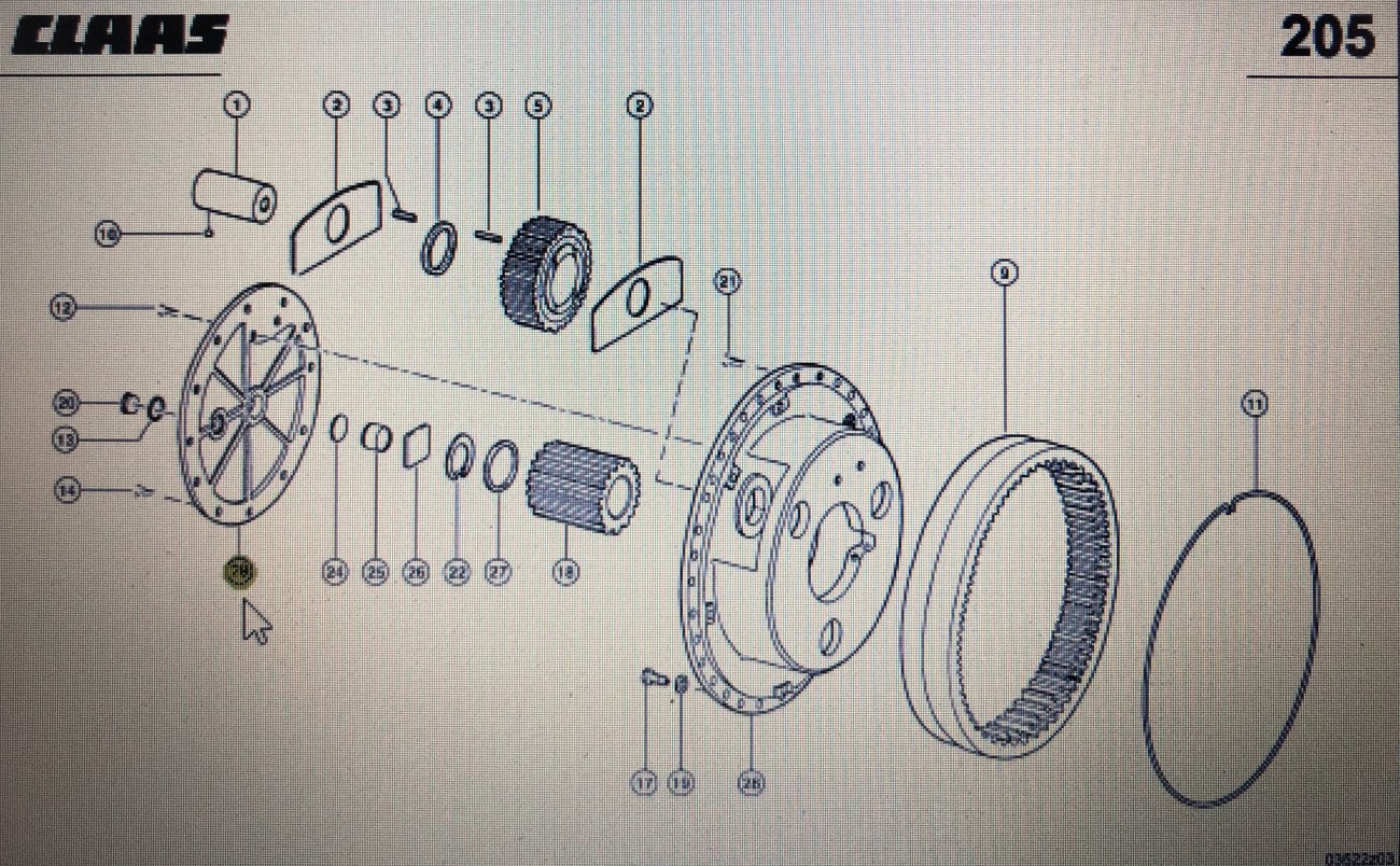CLAAS 00 0580 741 0/Claas dżwigar planet/Claas Xerion 3300 3800