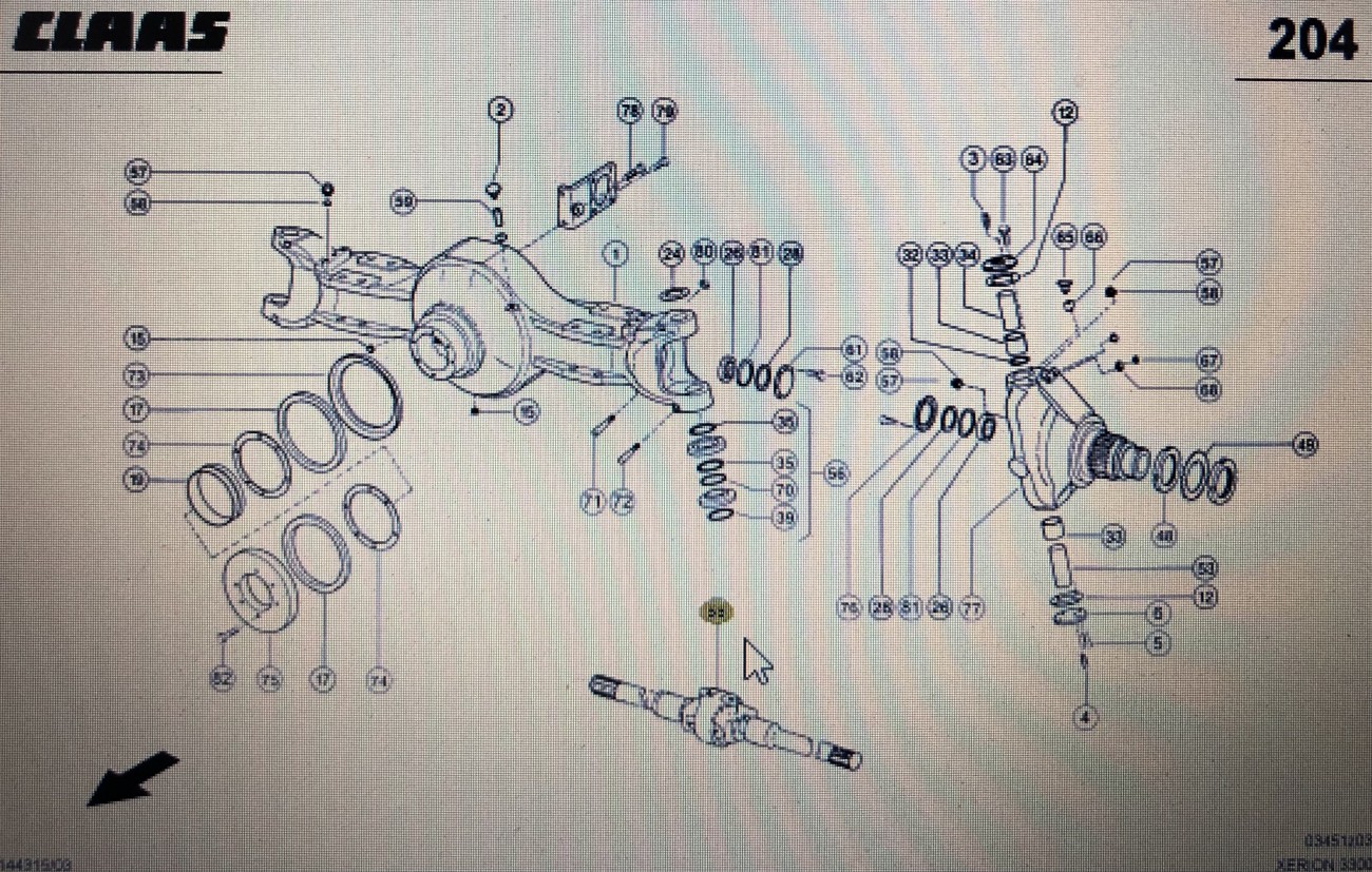 CLAAS 00 0598 931 1/Claas wałek o podwójnych przegubach/Claas Xerion