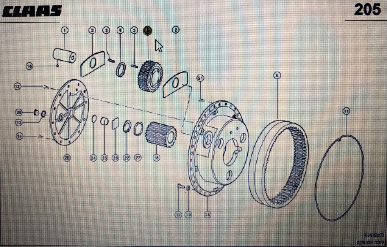 CLAAS 00 0598 934 0/Claas koło zębate/Claas Xerion 3300 3800