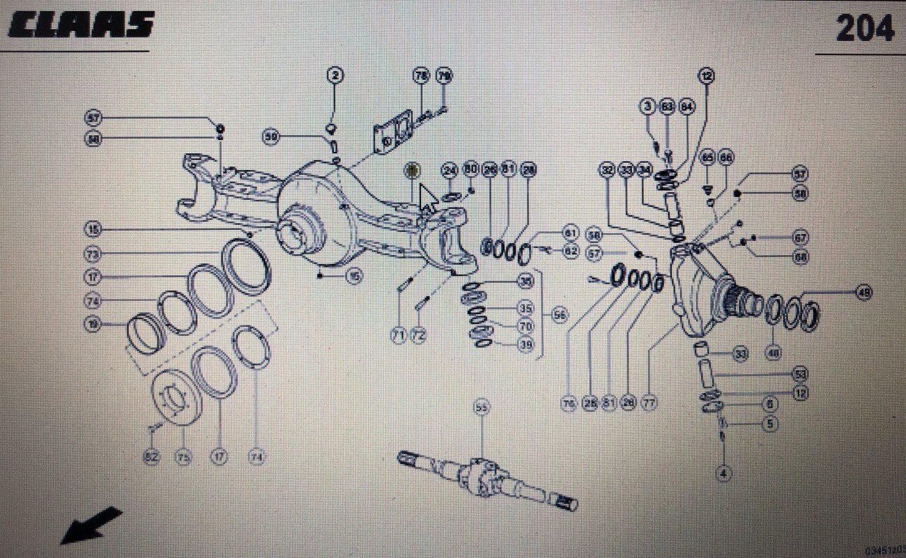 CLAAS 00 0599 853 0/00 0599 879 0/00 0581 145 0/Claas korpus osi/Claas Xerion 3300 3800