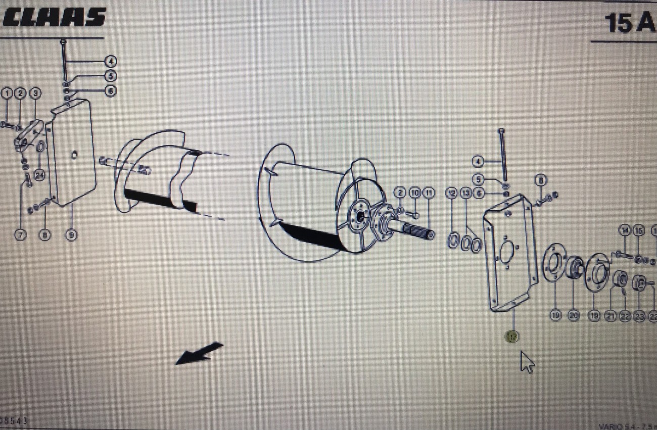 CLAAS 00 0626/CLAAS V900-V700 blacha łoźyska lewa