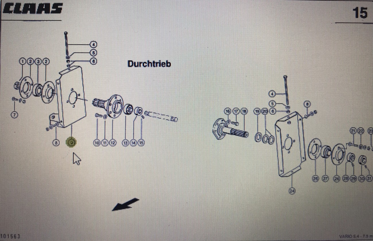 CLAAS 00 0630 712 2/CLAAS V900-V700 blacha łoźyska prawa