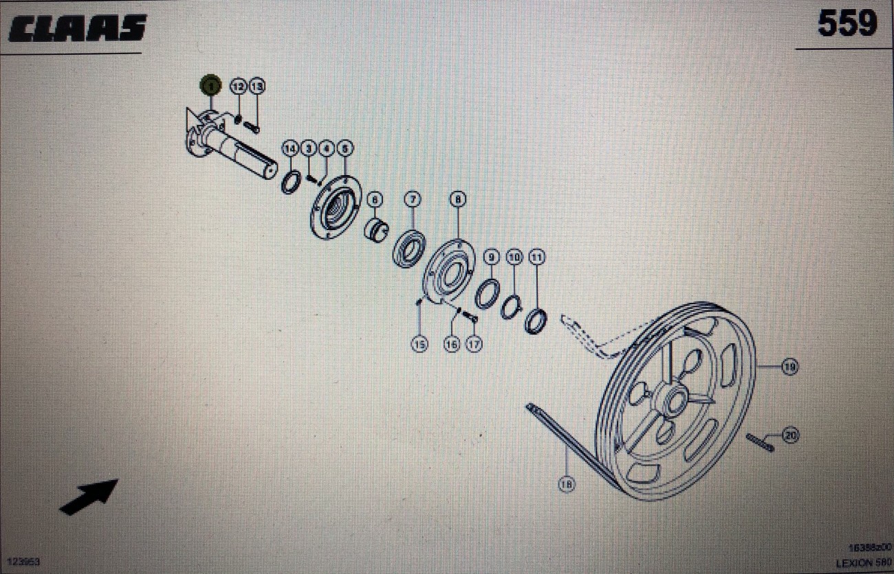 CLAAS 00 0644 880 0/Claas wałek kołnierza/Claas Lexion 580 670 770-760 630-620 670-640
