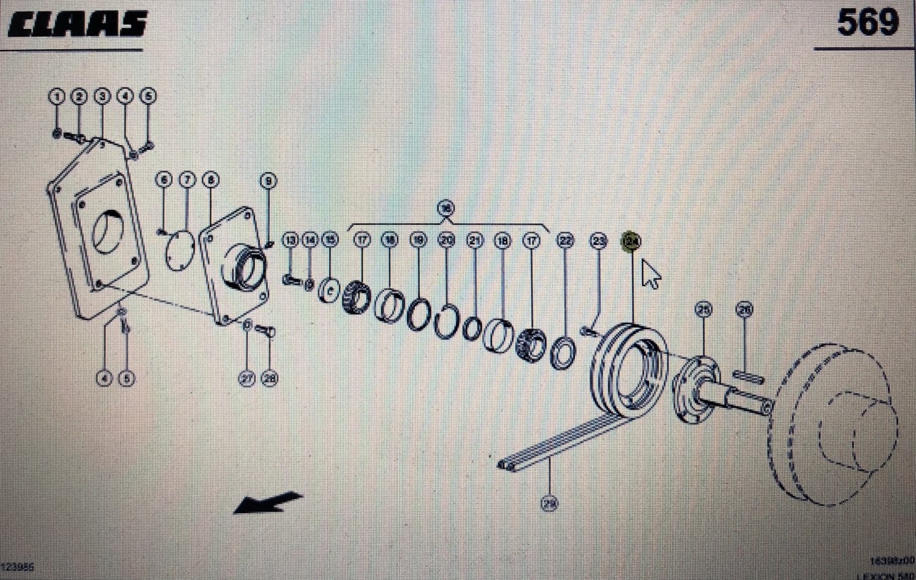 CLAAS 00 0667 486 0/Claas koło pasowe/Claas Lexion 580 750-730 670-640 460-440 430-415