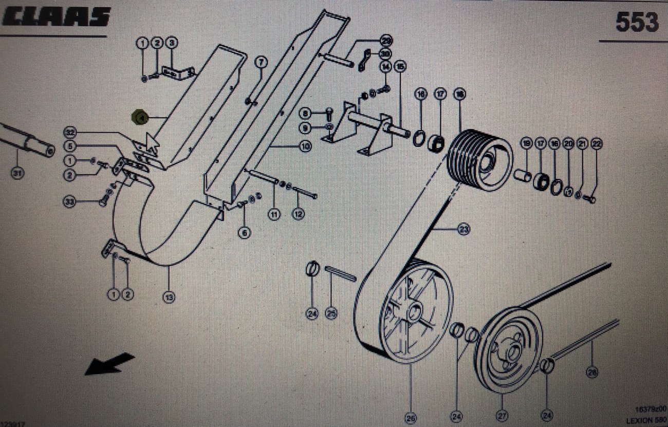 CLAAS 00 0667 878 2/Claas prowadnica pasa/Claas Lexion 580 670-640 770 600 560-540