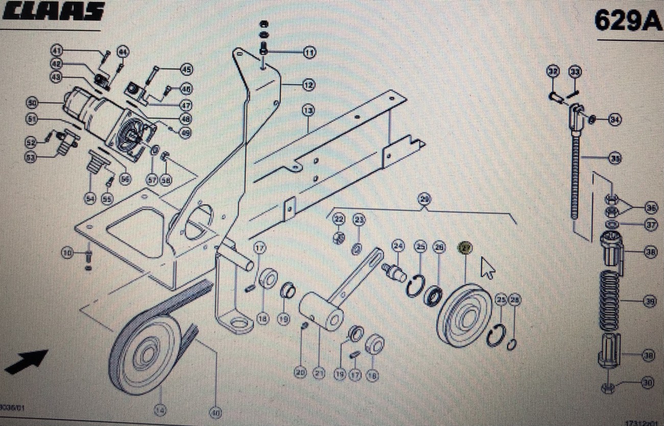 CLAAS 00 0724 032 1/rolka napinacza/Lexion 580 480 430-410 470 450 560 600 Dominator C450-300