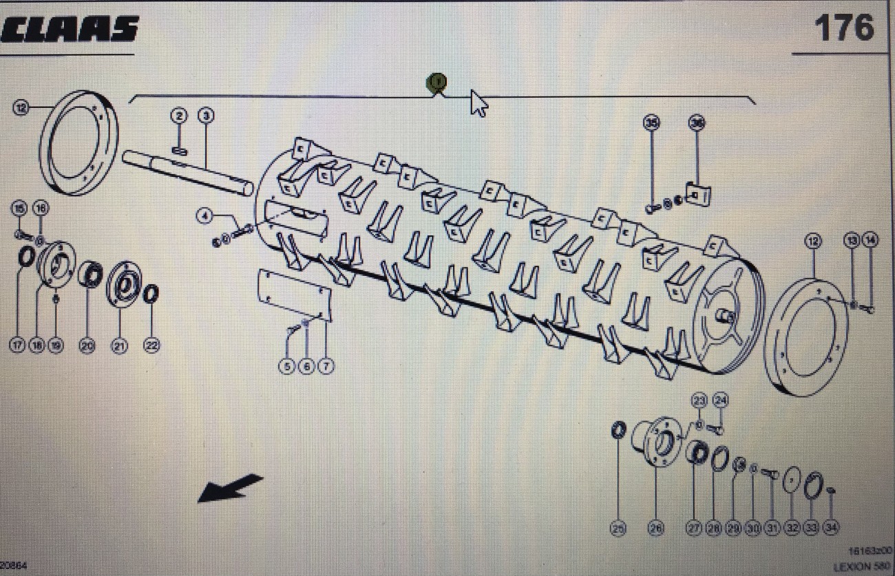 CLAAS 00 0734 273 2/Claas Lexion bęben przyspieszający/Claas Lexion 580 - 670-640