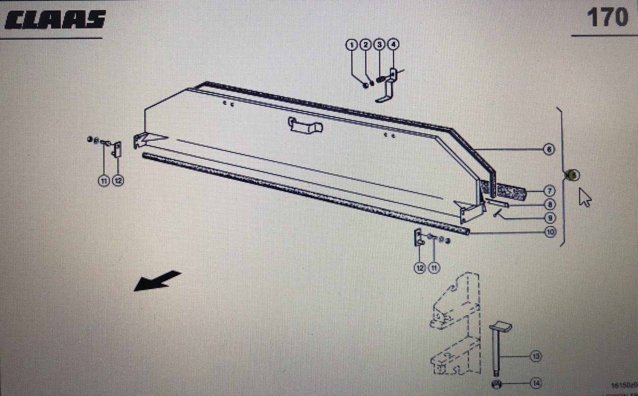 CLAAS 00 0734 303 2/Claas Lexion pokrywa bębna - 580 560-540 460-440 770-760 670-640