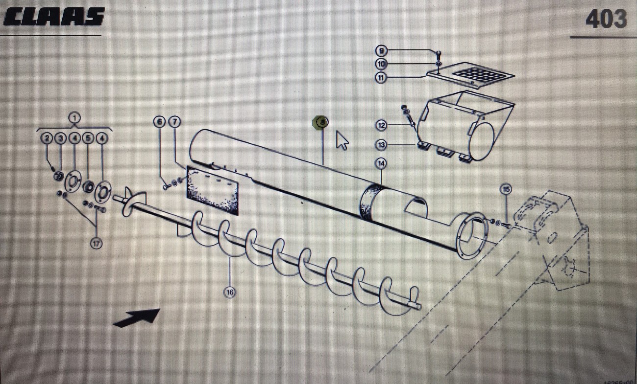 CLAAS 00 0735 368 0/Claas rura rozładowcza/Claas Lexion 580 410-405 460-440 670 780-770 630-620