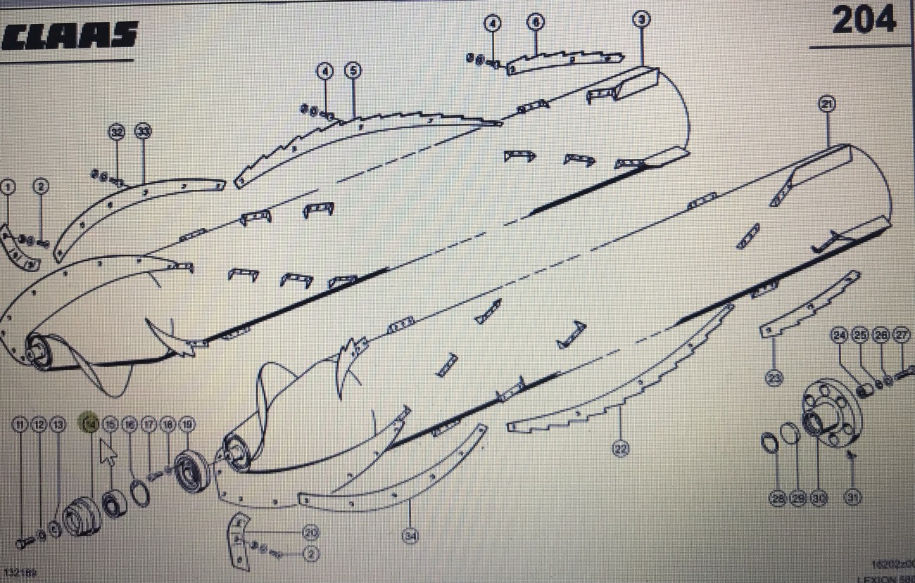 CLAAS 00 0736 714 1/Claas Lexion czop kulowy/Claas Lexion 580 470 600 Tucano 480-470